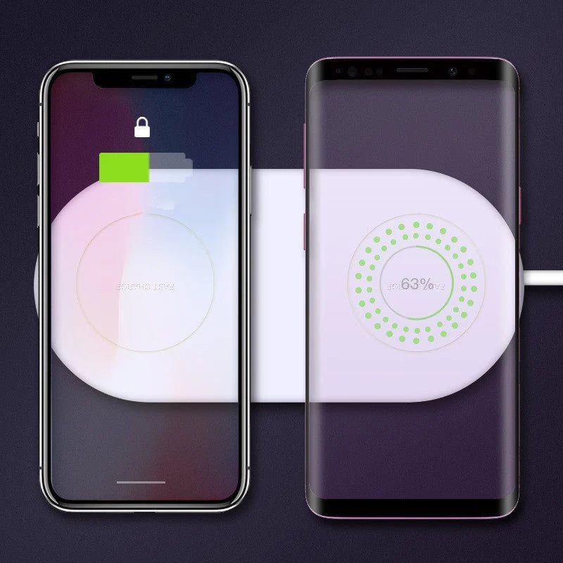 Mobile Phone Dual-charge Wireless Charger Supports Fast Charging Of Two Mobile Phones Wireless Charger